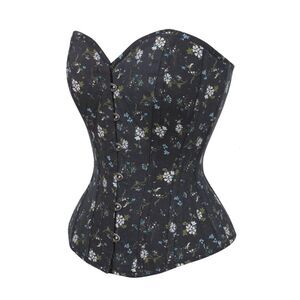 CORSET STORY Ditsy Floral Printed Cotton Overbust Corset Plus Size 14